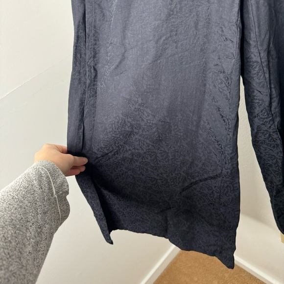 Onia navy blue printed wide leg slit pants xs - Picture 4 of 9